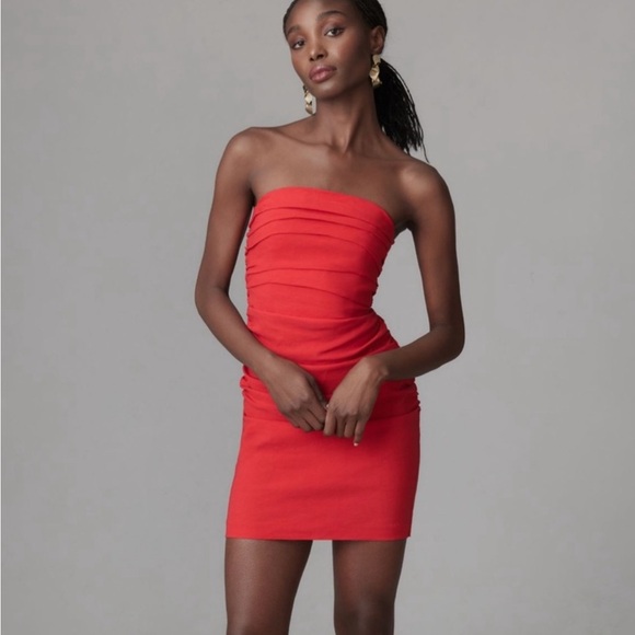 Anthropologie Dresses & Skirts - Anthropologie Red Ruched Tube Dress